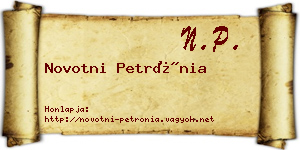Novotni Petrónia névjegykártya